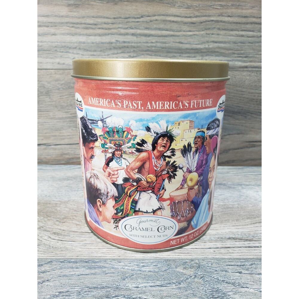 Trails End Gourmet Caramel Corn Popcorn Collectable Tin Empty